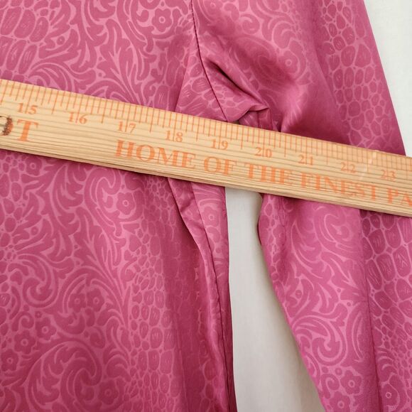 Rachel Zoe Silky Satin Blouse Size M Floral Button Down New - Picture 7 of 8